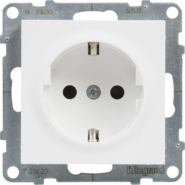 Legrand Suno Πρίζα Σούκο 2P+Z με Κλείστρο και Αυτόματους Ακροδέκτες 16A 250V, Λευκό, 721120