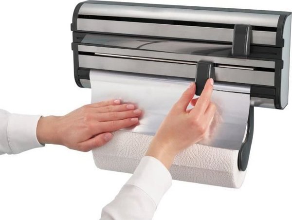 Leifheit Parat Royal 25793 Επιτοίχιος Διανομέας Μεμβράνης, Αλουμινόχαρτου & Χαρτιού Κουζίνας με Κόφτη, Ανοξείδωτος