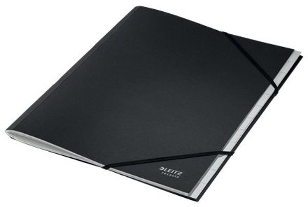 Leitz Signature Folder Φάκελος A4 Με 12 Διαχωριστικά, Με Λάστιχο, Μαύρος, 247x320mm