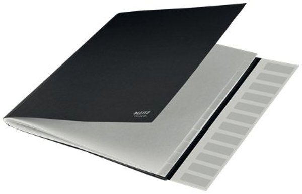 Leitz Signature Folder Φάκελος A4 Με 12 Διαχωριστικά, Με Λάστιχο, Μαύρος, 247x320mm