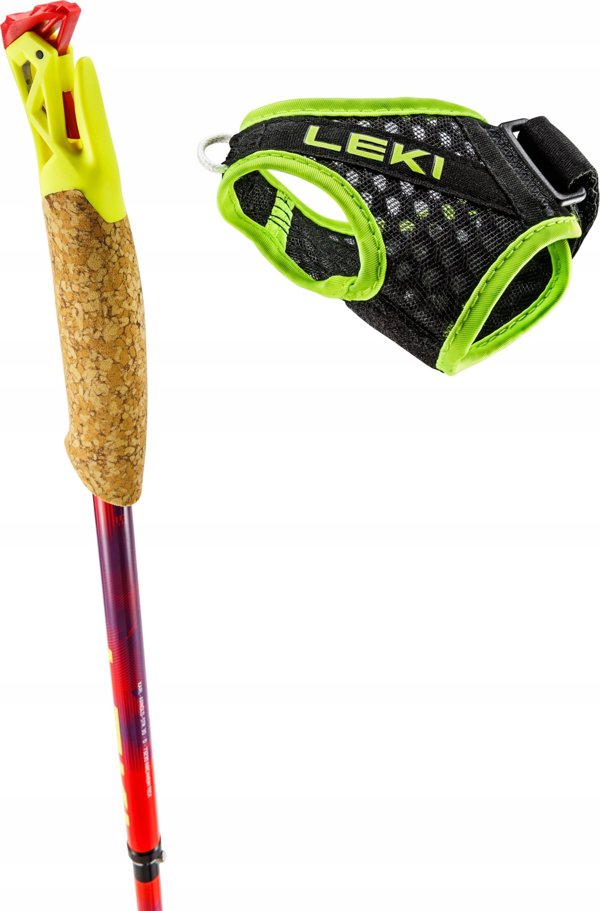 Leki Μπατόν Trail Running TRL Ultratrail FX.One Superlite, Αναδιπλούμενα, Red/Violet/Neon Yellow, 130cm