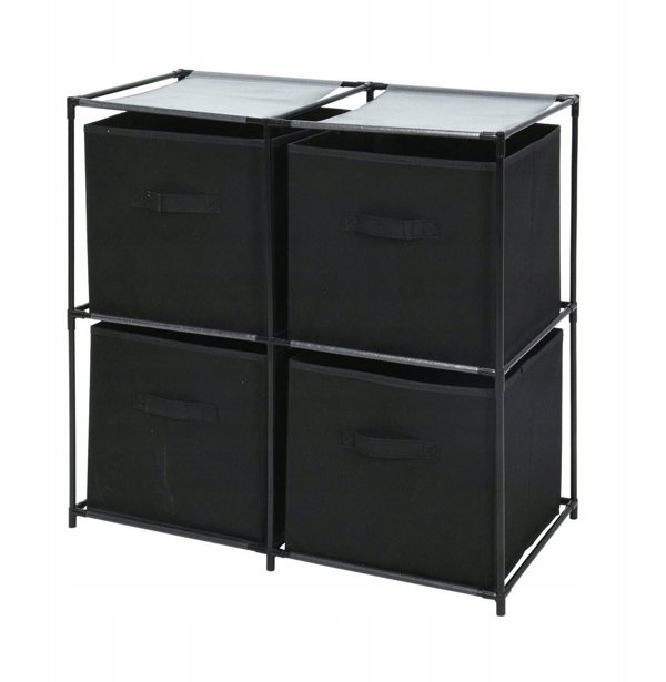 Ράφι με κουτιά αποθήκευσης Storage Solutions, μαύρο