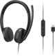 Lenovo USB-A Stereo Headset Gen 2 με Μικρόφωνο, Ενσύρματα Ακουστικά, Μαύρα