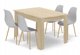 Leobert Σετ Τραπεζαρίας NP 120x80cm Δρυς Sonoma με 4 Καρέκλες WAT Γκρι - Πόδια Φυσικού Ξύλου