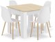 Leobert Σετ Τραπεζαρίας NP 80x80cm Sonoma Δρυς & Λευκό με 4 Καρέκλες WAT Λευκές/Φυσικά Πόδια