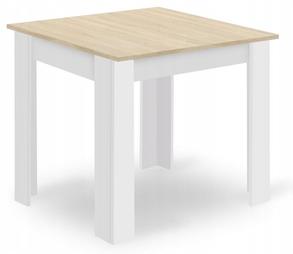 Leobert Σετ Τραπεζαρίας NP 80x80cm Sonoma Δρυς & Λευκό με 4 Καρέκλες WAT Λευκές/Φυσικά Πόδια
