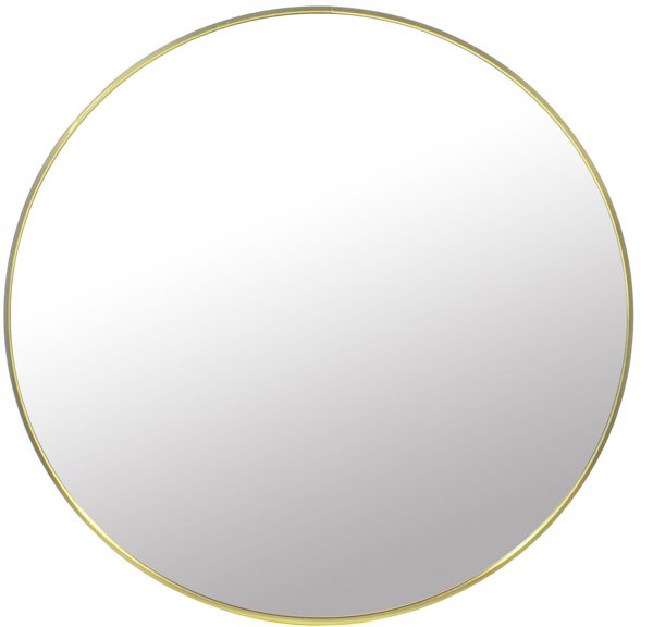 Κυκλικό καθρέφτη Leobert 70 cm με χρυσή μεταλλική μοντέρνα κορνίζα