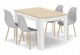 Σετ Τραπεζαρίας Leobert NP 120x80cm, Τραπέζι Dab Sonoma/Λευκό με 4 Καρέκλες WAT Γκρι, Φυσικά Πόδια