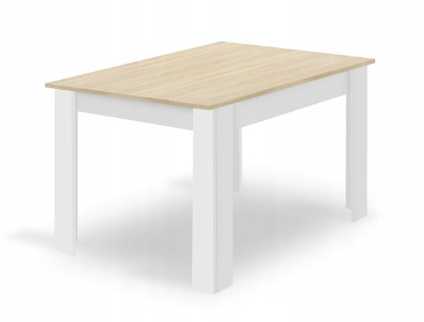 Σετ Τραπεζαρίας Leobert NP 120x80cm, Τραπέζι Dab Sonoma/Λευκό με 4 Καρέκλες WAT Γκρι, Φυσικά Πόδια