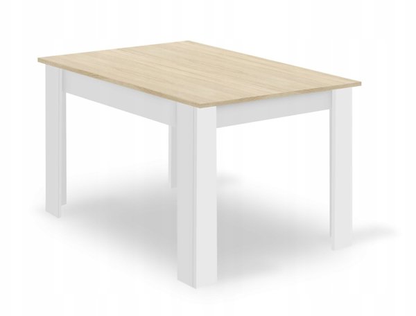 Σετ Τραπεζαρίας Leobert NP 120x80cm, Τραπέζι Dab Sonoma/Λευκό με 4 Καρέκλες WAT Γκρι, Φυσικά Πόδια