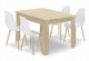 Leobert Σετ Τραπεζαρίας NP 120x80cm με 4 Καρέκλες WAT, Dab Sonoma & Λευκό/Φυσικό Χρώμα