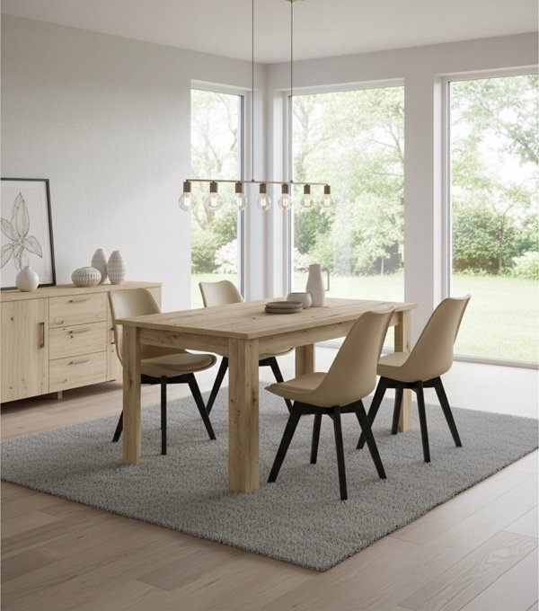 Τραπέζι Τραπεζαρίας Leobert NP 120x80cm, Χρώμα Artisan, Ξύλινη Κατασκευή