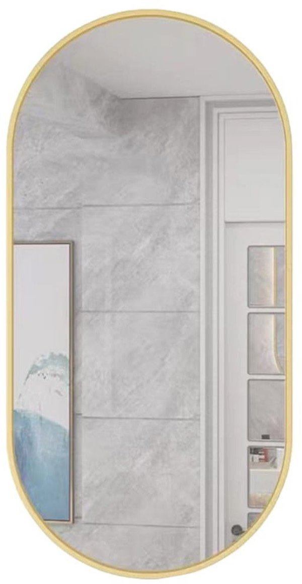 Leobert Οβάλ Καθρέφτης 80x40 cm με Χρυσό Πλαίσιο