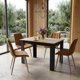 Καρέκλα Leobert Split από Βελούδο Καφέ με Πόδια Δρυός