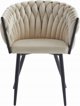 Leobert καρέκλα ORION - μπεζ βελούδο με μαύρα πόδια, σετ 2 τεμαχίων
