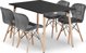 Leobert Zestaw stol prostokatny ADRIA 120x80 czarny + 4 krzesla LAGO szare