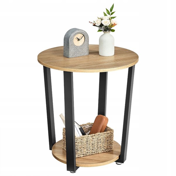 Leobert Στρογγυλό Τραπέζι LET057B11, Χρώμα Sonoma, Ύψος 75cm, Διάμετρος 80cm