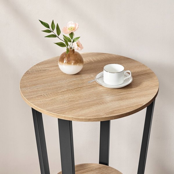 Leobert Στρογγυλό Τραπέζι LET057B11, Χρώμα Sonoma, Ύψος 75cm, Διάμετρος 80cm