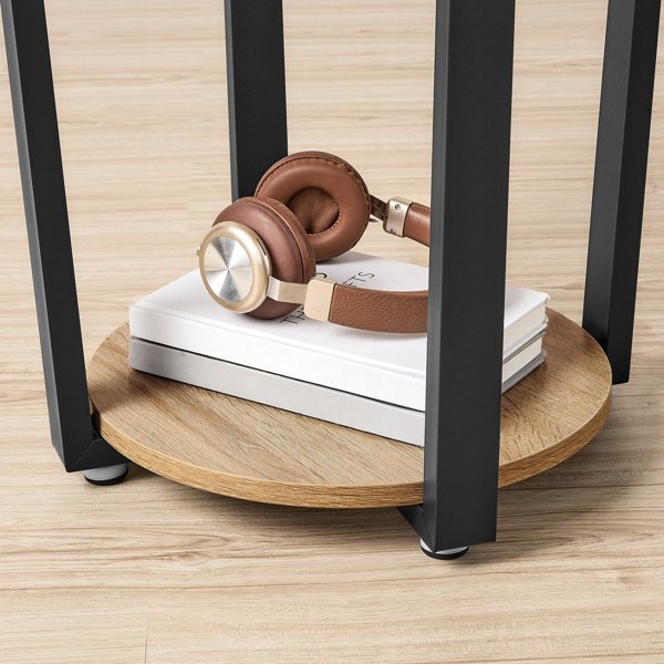 Leobert Στρογγυλό Τραπέζι LET057B11, Χρώμα Sonoma, Ύψος 75cm, Διάμετρος 80cm