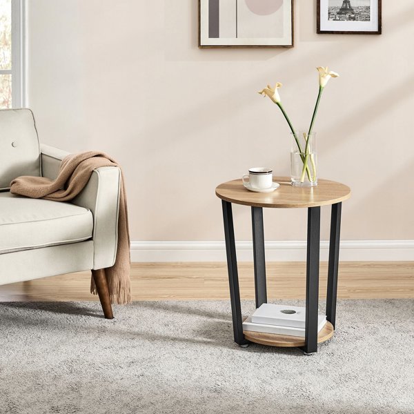Leobert Στρογγυλό Τραπέζι LET057B11, Χρώμα Sonoma, Ύψος 75cm, Διάμετρος 80cm