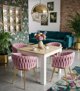 Καρέκλα Τραπεζαρίας Leobert Orion Βελούδινη Ανοιχτό Ροζ με Χρυσά Πόδια