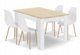 Leobert Σετ Τραπεζαρίας NP 120x80cm, Τραπέζι Dab Sonoma & Λευκό με 4 Καρέκλες WAT Λευκές, Πόδια Φυσικού Ξύλου