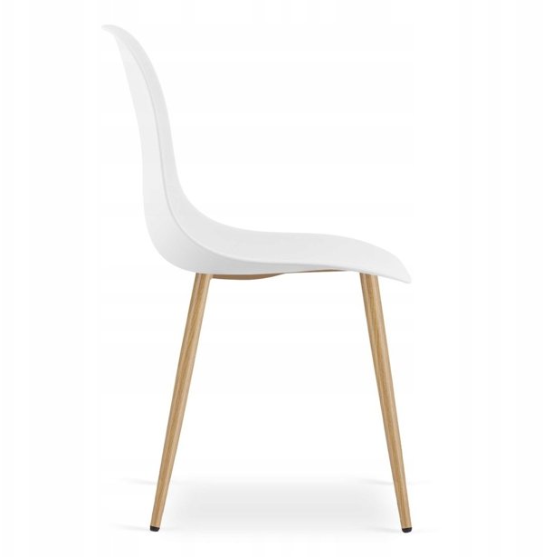 Σετ Τραπεζαρίας Leobert NP: Τραπέζι 80x80cm Δρυς Sonoma & 4 Καρέκλες WAT Λευκές με Πόδια Φυσικού Ξύλου