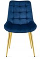 Leobert Καρέκλα BERA από Βελούδο Σκούρο Μπλε με Χρυσά Πόδια