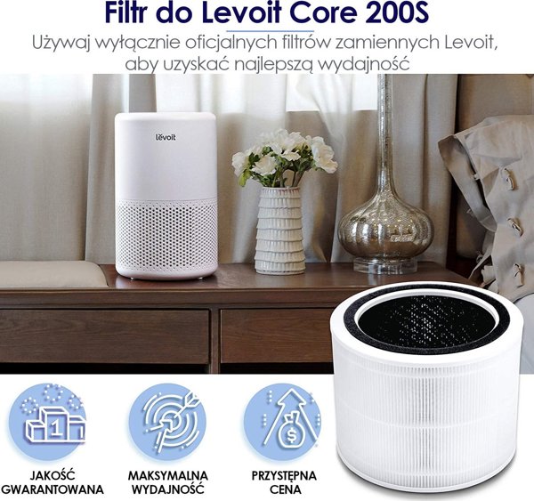 Levoit Φίλτρο Ανταλλακτικό για Καθαριστή Αέρα Core 200S, Υψηλής Απόδοσης, 1 Τεμάχιο