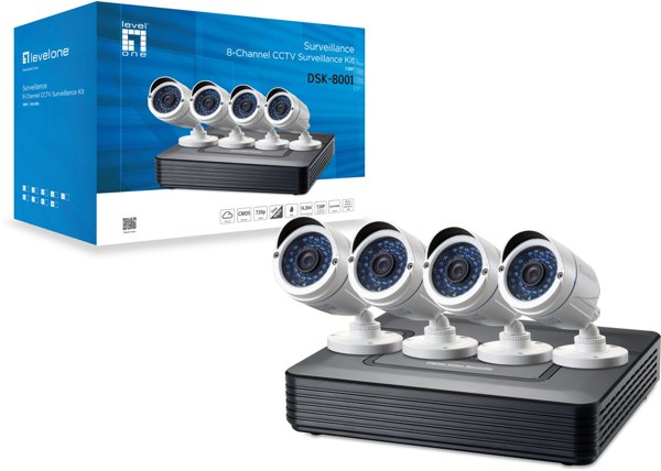 LevelOne DSK-8001 zestaw do monitoringu wideo Przewodowa 8 kan.