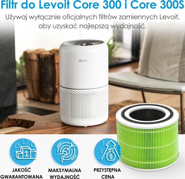 Levoit Φίλτρο HEPA για Καθαριστή Αέρα Core 300 & 300S - Ανταλλακτικό για Μούχλα & Βακτήρια