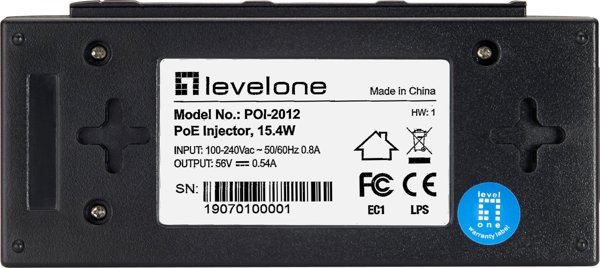 LevelOne PoE Injektor POI-2012, 15.4W, Fast Ethernet, Μαύρο