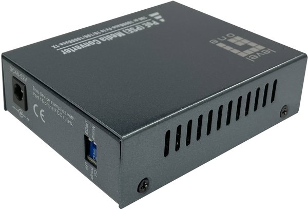 LevelOne Media Konverter RJ45->SC GE SM PoE 30W 1310nm 20km