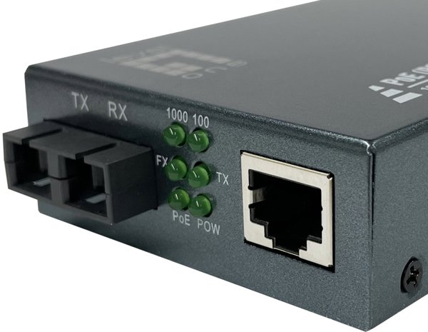 LevelOne Media Konverter RJ45->SC GE SM PoE 30W 1310nm 20km