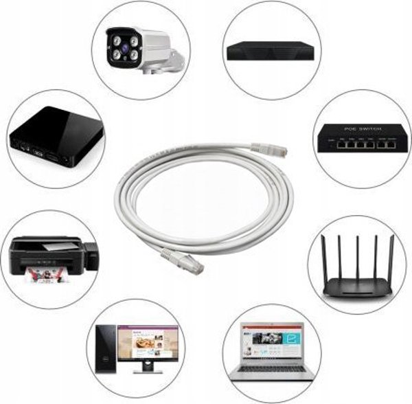 Καλώδιο Δικτύου Lexton UTP Cat5e Patchcord RJ45, 0.5m - Γκρι