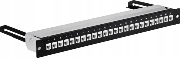Lexi-NET 19" modulární stíněný patch panel LEXI-Net 24port, černý, výsuvný