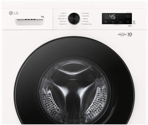 LG F4X1009NWB Skalbimo mašina, A, Front loading, Skalbimo talpa 9kg, Gylis 55 cm, 1400 RPM, Baltas