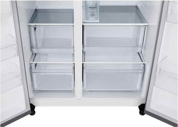 LG Refrigerator | GSLC41PYPE | Energy efficiency class E | Free standing | Side by side | Height 179 cm | Fridge net capacity 420 L | Freezer net capacity 221 L | Display | 36 dB | Grey