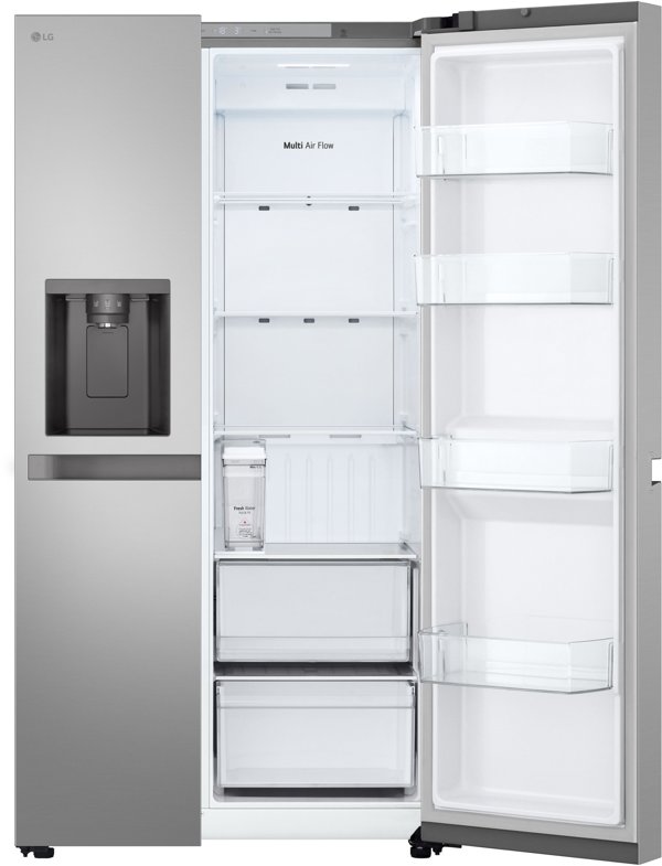 LG Refrigerator | GSLC41PYPE | Energy efficiency class E | Free standing | Side by side | Height 179 cm | Fridge net capacity 420 L | Freezer net capacity 221 L | Display | 36 dB | Grey