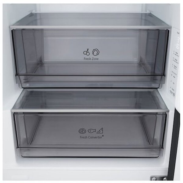LG Refrigerator | GBBSJ1CCEP | Energy efficiency class C | Free standing | Combi | Height 186 cm | Fridge net capacity 220 L | Freezer net capacity 113 L | Display | 34 dB | Black