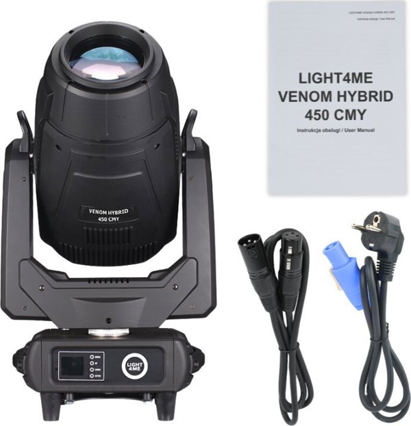 LIGHT4ME Venom Hybrid 450 CMY – Κινούμενη Κεφαλή LED Υβριδικό Spot Beam για Επαγγελματικό Σκηνικό Φωτισμό