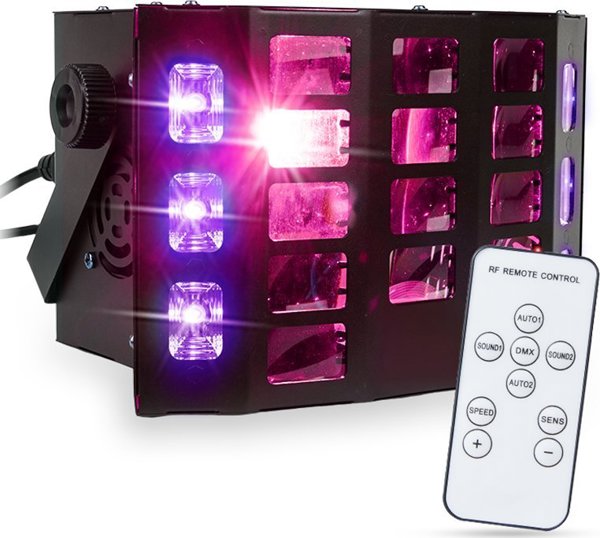 LIGHT4ME EFEKT LED MULTIEFEKT SWIETLNY TURBO DERBY 3IN1 RGBW-UV + PILOT