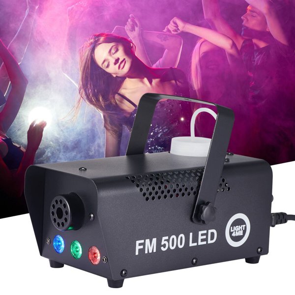 LIGHT4ME FM 500 LED V2 γεννήτρια καπνού ομίχλης 500W με χειριστήριο ασύρματο και ενσύρματο 3x1W RGB