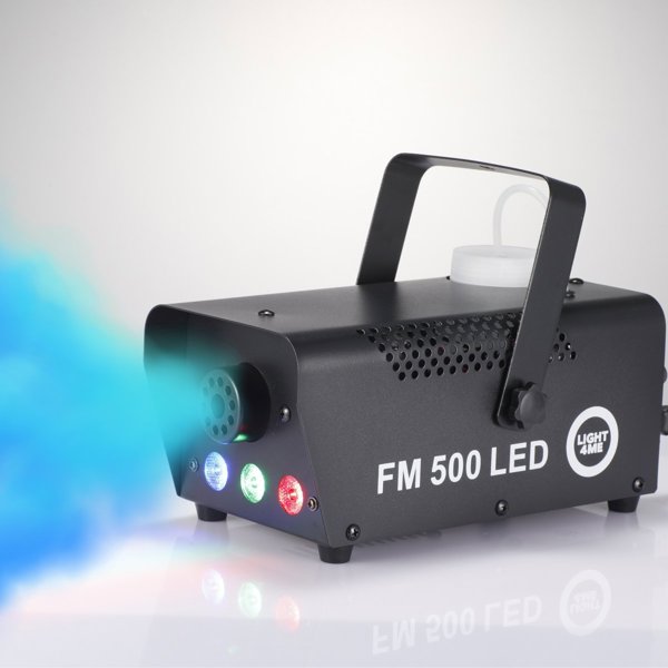 LIGHT4ME FM 500 LED V2 γεννήτρια καπνού ομίχλης 500W με χειριστήριο ασύρματο και ενσύρματο 3x1W RGB