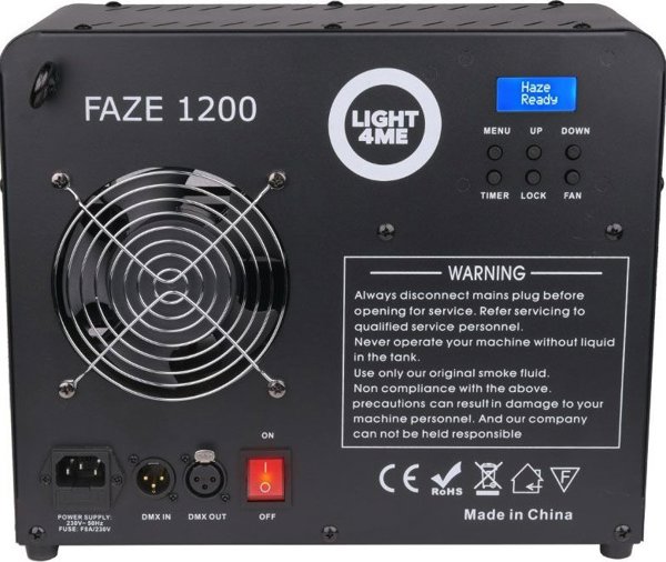 LIGHT4ME FAZE 1200 wytwornica dymu mgly hazer z pilotem i timerem