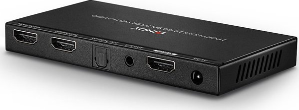 Lindy 38230 HDMI Splitter 1x2, 4K, 4096 x 2160 px, Μεταλλικό, Μαύρο