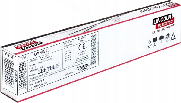 Lincoln Electric Omnia 46 Ηλεκτρόδιο Ρουτιλίου 3.2mm, Μήκος 350mm, Συσκευασία 2.3kg