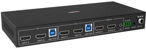 LINDY 2 Port Dual Head HDMI 4K60,USB3.0 KVM Switch