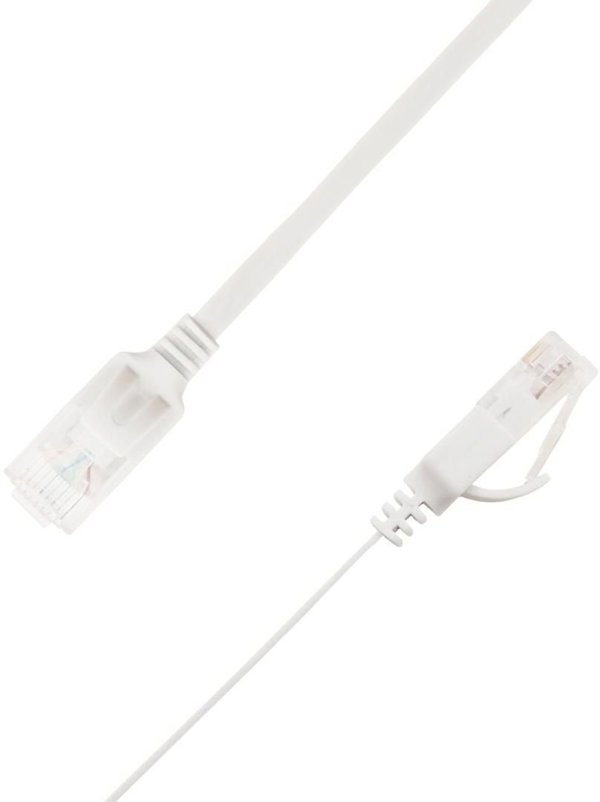 LinkIT Płaski kabel sieciowy RJ-45, Cat.6a, U/UTP, PVC, biały, 4 m (UTP-FL6A-00400-WH)