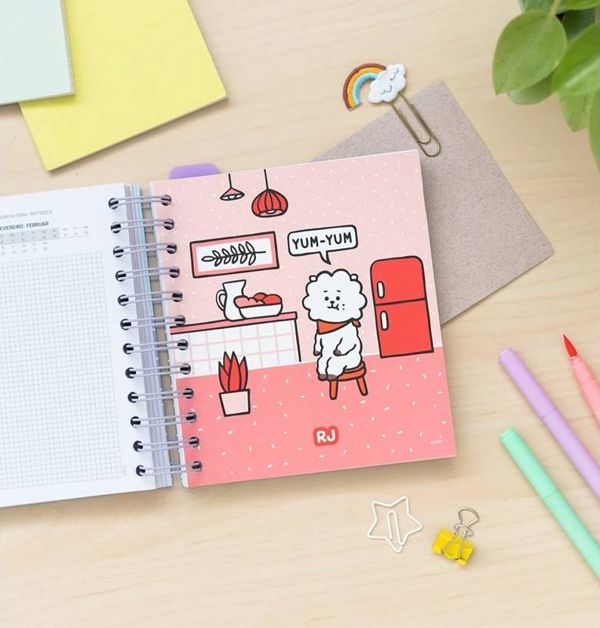 Line Friends BT21 - Kalendarz / Planner szkolny 2021/2022 (niebieski)
